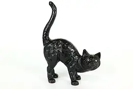 Victorian Farmhouse Antique Painted Cast Iron Cat Door Stop #41151