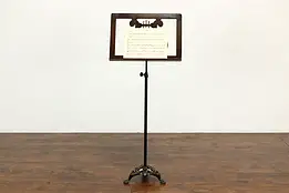 Victorian Antique Oak Adjustable Music Stand with Iron Base, K & B H #41682