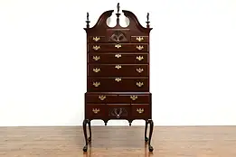 Georgian Design Antique Mahogany Highboy Dresser or Tall Chest on Chest #41381