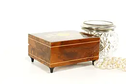 Marquetry Vintage Italian Music & Jewelry Box, Plays Shadow of Your Smile #41176