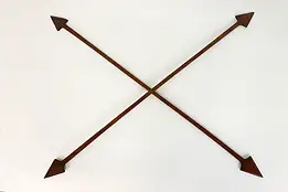 Pair of Antique Art & Crafts Oak Architectural Salvage Decorative Arrows #41951