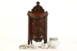 Country French Carved Mahogany Antique Keepsake or Jewelry Box, Lift Lid #40704