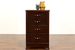 Art Deco Vintage Mahogany Four Drawer Chest, Nightstand, or End Table #38967