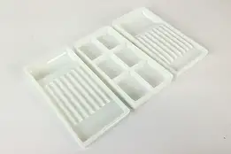 Set of Three Antique Milk Glass Dental Trays, Two Rivers WI #42231