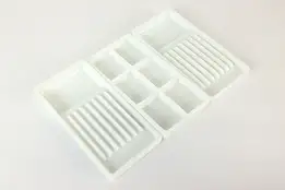 Set of Three Antique Milk Glass Dental Trays, Two Rivers WI #42232