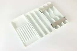 Set of Three Antique Milk Glass Dental Trays, Two Rivers WI #42239