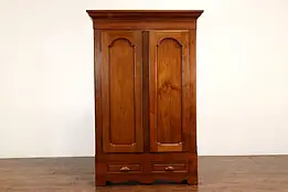 Victorian Antique Walnut Farmhouse Armoire, Wardrobe, or Closet #41283