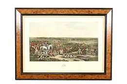 Ascot Heath Her Majesty's Stags Antique Etching 1839 after Grant 40" #42471