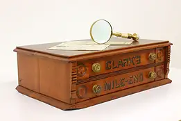 Victorian Antique Cherry Spool Cabinet, Jewelry or Collector Chest, Clark #42524