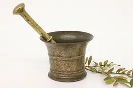 Brass Antique Apothecary Drug or Spice Grinding Mortar & Pestle #42685