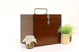 Farmhouse Industrial Antique English Poplar Hot Dinner Box #42599