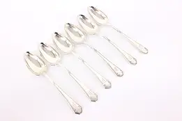 Set of 6 Antique Sterling Silver Tea Spoons 1919-25, Monogram D #42840