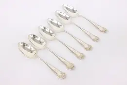 Set of 6 Sterling Silver Antique Rose Gorham Tea Spoons, Monogram #42839