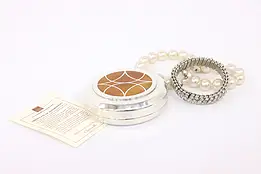 Art Deco Vintage Silverplate & Cloisonne Trinket Box, Christofle #42485