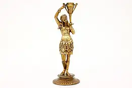 Cleopatra Antique Egyptian Woman Statue Gilt Bronze Sculpture #43136