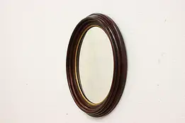 Victorian Antique Carved Walnut Oval  Wall Mirror #43225