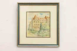 St. Louis City Hall Vintage Original Watercolor Painting, Artic 23.5" #43036