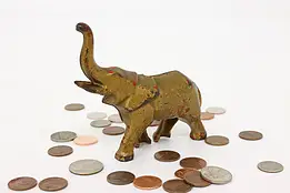Farmhouse Antique Cast Iron Elephant Coin Bank #42856