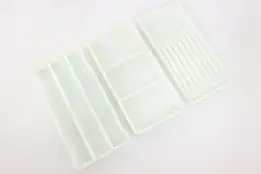 Set of 3 Dentist Antique Milk Glass Dental Trays, Two Rivers WI #43462
