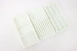 Set of 3 Dentist Antique Milk Glass Dental Trays, Two Rivers WI #43461