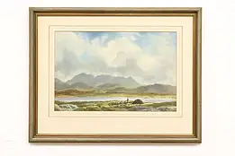 Glen Lough in Ireland Vintage Original Watercolor Painting, Haworth 29" #43236