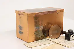 Farmhouse Vintage Copper Keepsake, Candle Box or Storage Chest #43610