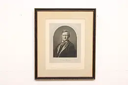 Richard Wagner Antique Original German Composer Signed Engraving 26.5" #43565