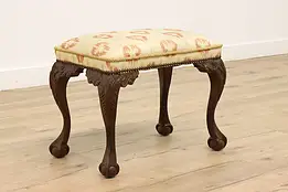 Georgian Vintage Carved Mahogany Footstool or Small Bench #43077