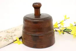 Farmhouse Antique Carved Birch Butter Mold, Flower Design #43514