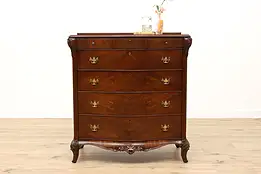Art Nouveau Design Antique American Gumwood Highboy Dresser or Chest #39517