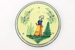 Hand Painted Vintage Henriot Quimper Round Trivet, Brittany, France #44060