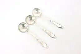 Set of 3 Victorian Antique Sterling Silver Cream Soup or Serving Spoons #44006