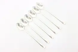 Set of 6 Victorian Antique Sterling Silver Ice Tea Spoons, Monogram S #43999