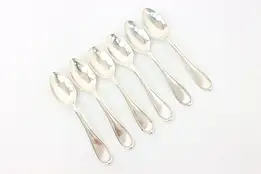 Set of 6 Victorian Antique Sterling Silver Teaspoons, Canfield #44002