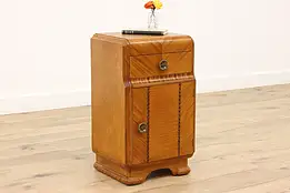 Art Deco Vintage Waterfall Design Nightstand, End or Lamp Table #43174