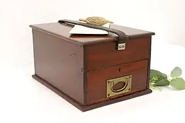 English Victorian Antique Mahogany Cashbox or Jewelry Chest  #43743