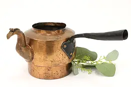 Farmhouse Antique Copper & Iron Fireplace Coffee Pot or Sauce Pourer #43916