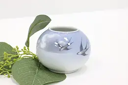 Danish Vintage Small Bowl Shape Vase with Swallows, Royal Copenhagen #44367