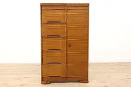 Art Deco Vintage Walnut Chifferobe, Armoire or Cedar Closet #44847