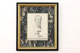 Roman Emperor Pertinax Original  Antique 1748 Engraving, Campiglia 15" #44995