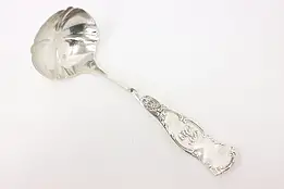 Victorian Antique Silverplate Soup or Sauce Ladle, Monogram R, Pairpoint #44983