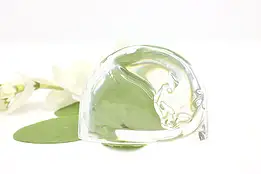 Steuben Signed Sleeping Cat Vintage Crystal Sculpture #45153