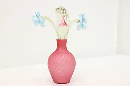 Murano Venetian Set of 3  Vintage Salvage Flowers #45677