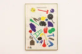 Silhouette Metaphor Vintage Art Print 22/50 Luce 39.5"  #45492