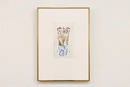 Red White & Blue Florals Vintage Art Print 32/50 Goldyne 23" #45494