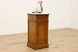 French Antique Nightstand or End Table Marble Top #35056