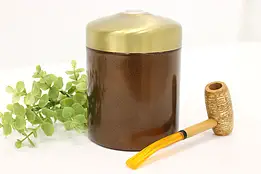 Humistat Vintage Brass Tobacco Humidor Container, Pax #45326