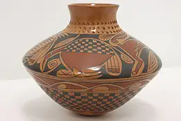 Mexican Antique Mata Ortiz Pueblo Pottery Vase, Elda Hernandez #44793