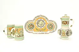 English Antique 4 Pc Beer or Ale Set, Folk Tale Figures #45312