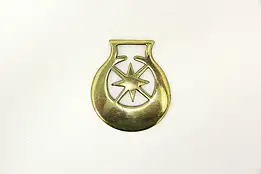 Horse Vintage Brass Harness Medallion, Star #45885